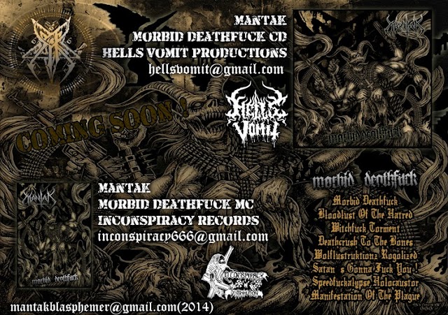 MANTAK Muntahkan Rilisan Baru Ke - 5 " Morbid Deathfuck " Via Hells Vomit Productions