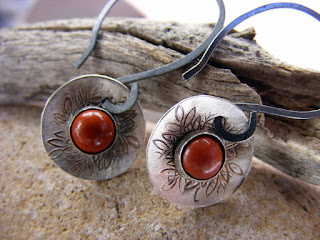 red jasper sterling silver earrings