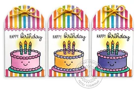 Sunny Studio Stamps: Make A Wish Birthday Cake Gift Tags by Mendi Yoshikawa