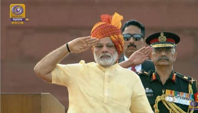 Pm modi on lal kila