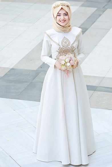 10 Contoh Gaun Pengantin Muslimah Simple Tapi Elegan 