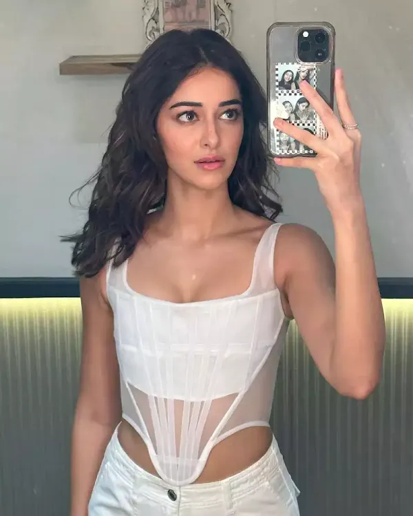 ananya panday selfie corset top hot indian actress