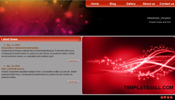 Metamorph Shinyblur Black Red Jquery Website Template Another One of The