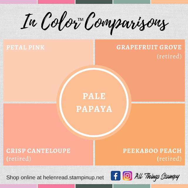 Stampin Up In Colors 2021 colour comparisons Pale Papaya