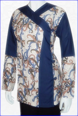 Model Baju Batik Kombinasi Polos Modern Terbaru