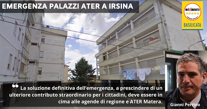 Perrino (M5S): "Emergenza palazzine ATER ad Irsina: iscritta una mozione all’ordine del giorno"