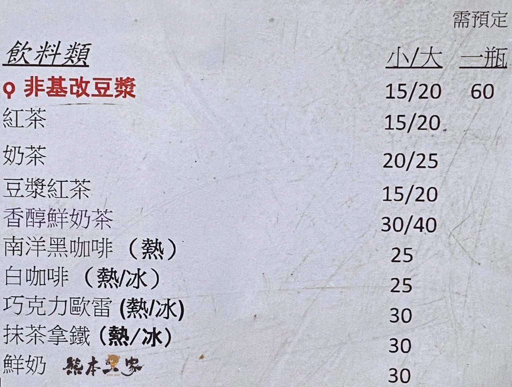 志業早餐菜單menu(也有蔬食素食)｜放大清晰版詳細分類資訊