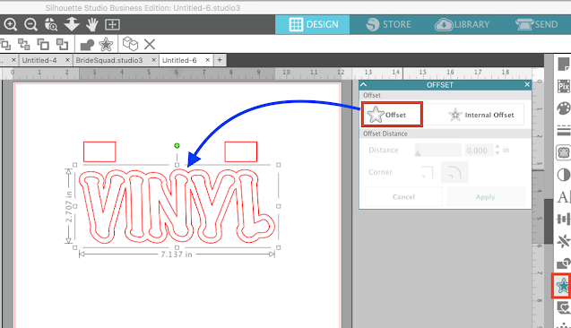 layer vinyl, silhouette studio v4, adhesive vinyl, silhouette cameo beginner tutorial, Offset