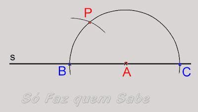 Determinação da abertura do compasso com o tamanho do segmento BP