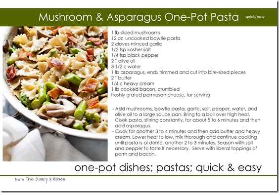 mushroom & asparagus one-pot pasta copy