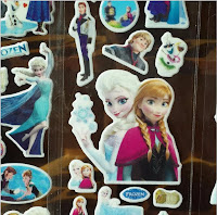 10 fogli stickers principessa FROZEN adesivi Anna Elsa idea regalo gadget fine festa compleanno bambina