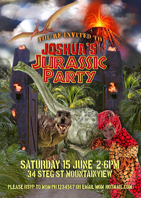 Dinosaur/Jurassic Personalized  Invitation with photo