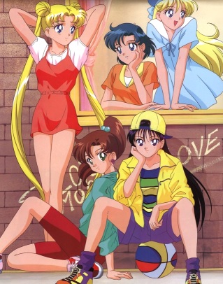 Sailor Moon con sus amigas