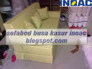 kasur Lipat , sofa bed busa kasur inoac bahan kalep kuning