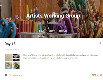 Screen shot of the Artists Working Group International blog