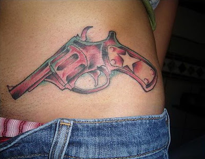 old school revolver gun tattoo