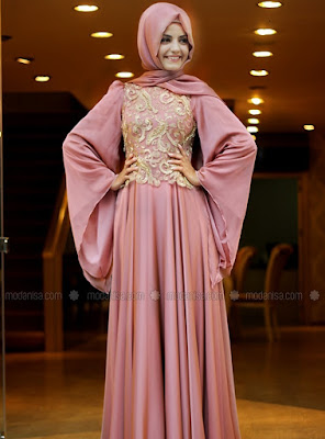 Contoh Desain Gamis Muslim Brokat Syahrini √50+ Desain Gamis Muslim Brokat Syahrini Elegan 2022