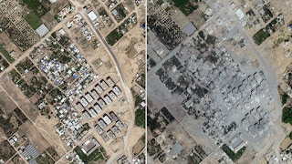 The Gaza Strip looks like a wasteland from space, before and after Israeli attacks. The shocking images from space.