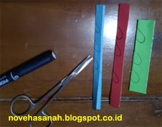 pola yang dibuat dengan pulpen atau pensil untuk membuat ornamen penghias prakarya anak