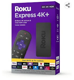 Roku Express 4K+ | Streaming Player HD/4K/HDR with Roku Voice Remote with TV Controls, Includes Premium HDMI Cable