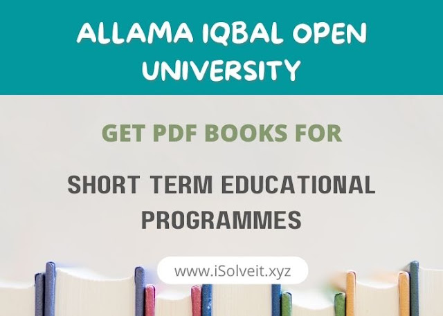 Short Term Educational Programmes - AIOU Books PDF