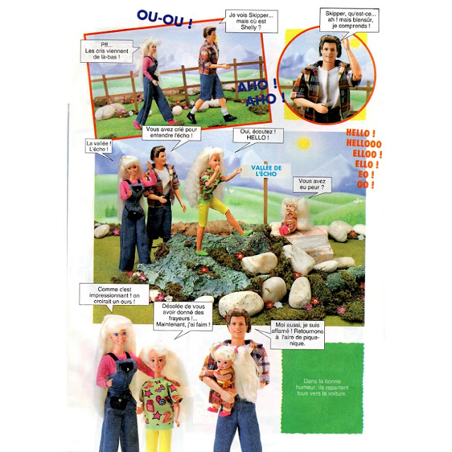 Septième page du roman-photos de Barbie, un pique-nique à la campagne.