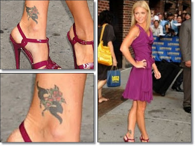 Nicole Richie Foot Tattoo: Rosary. Here is a picture of Nicole Ritche's foot