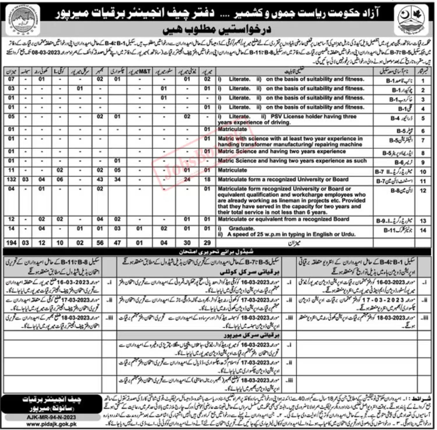 AJK Electricity Department Jobs 2023 - Latest Advertisement