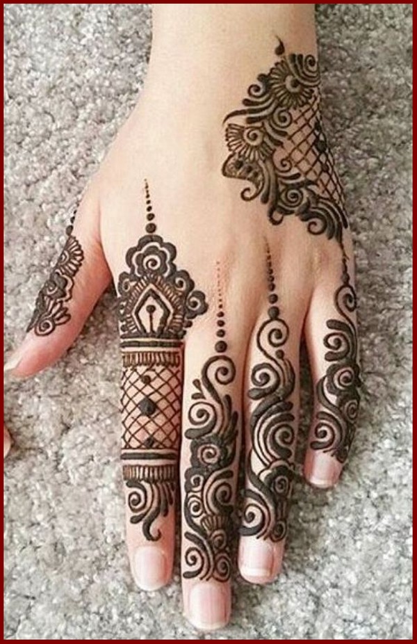 Pictures Collection Glitter And Stone Fancy Mehndi Design