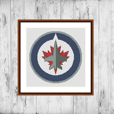 Winnipeg Jets easy cross stitch pattern