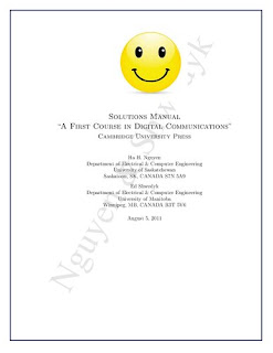 A First Course in Digital Communications - Solutions Manual by Ha H. Nguyen; Ed Shwedyk pdf free download