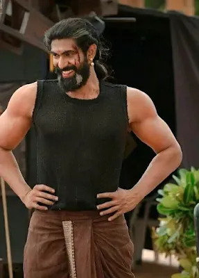 Rana Daggubati Posing while shooting of Bahubali Movie