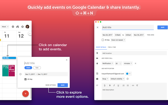 CalendarPro: Quickly add event on Google Calendar