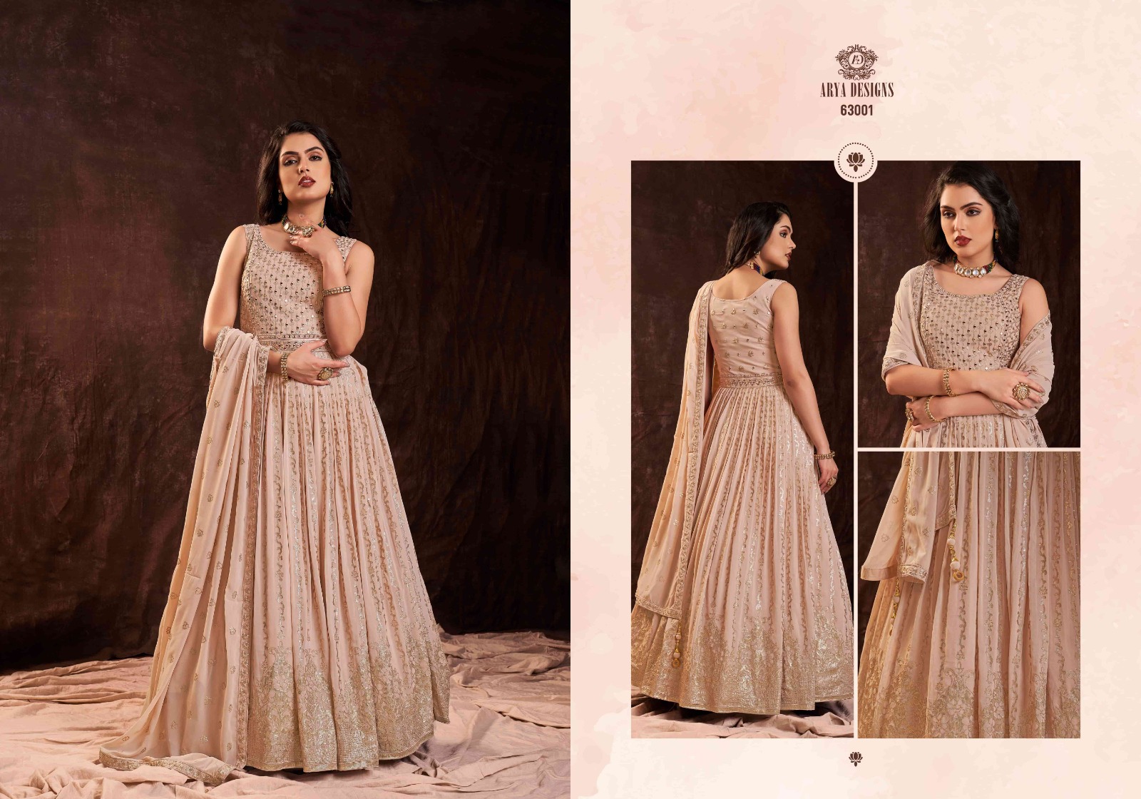 Arya Zoya Vol 3 Gown Dupatta Set Catalog Lowest Price