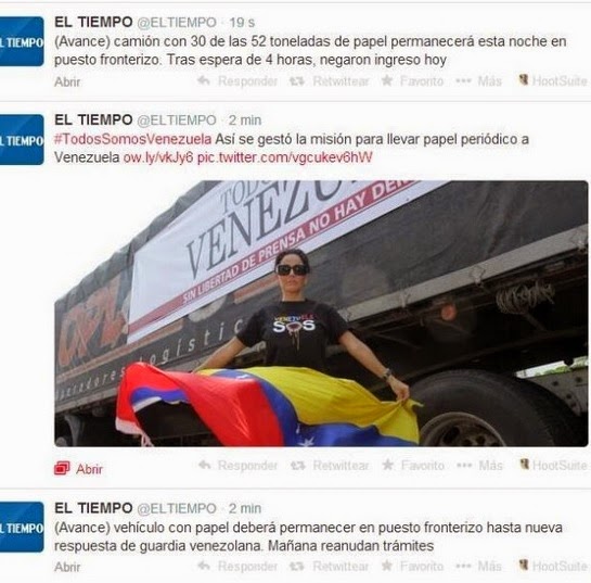 Maduro proíbe a entrada no país de papel enviado da Colômbia para Jornais Venezuelanos