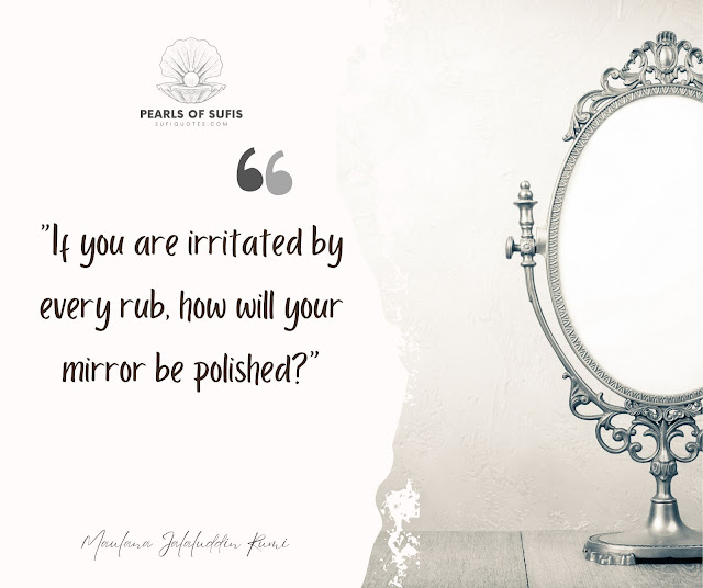 "If you are irritated by every rub, how will your mirror be polished?" - Maulana Rumi