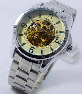 Jam Tangan OMEGA otomatis silver chain white