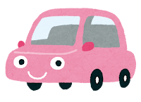 車のキャラクターのイラスト（ピンク）