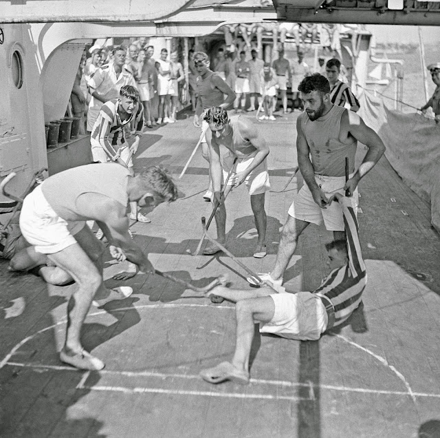 Crewmen relaxing on HMS Leander, 22 July 1941 worldwartwo.filminspector.com