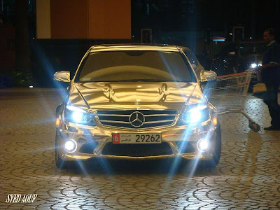 Golden Mercedes C63 AMG Seen On coolpicturesgallery.blogspot.com Or www.CoolPictureGallery.com