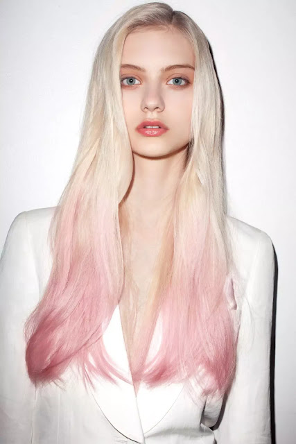 pastel and light gold ombre