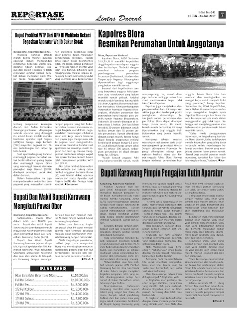 Reportase Nasional Edisi 241 Tanggal 10 Juli - 23 Juli 2017