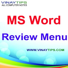 MS Word Review Menu