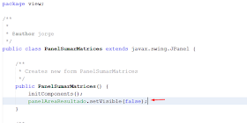 ocultamos JPanel