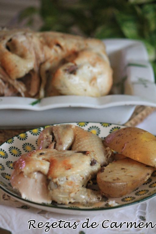 Pollo marinado en salsa de yogur y limón en crockpot
