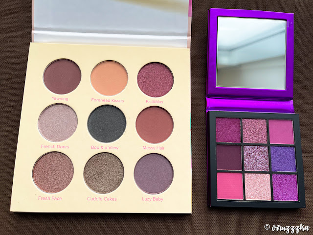 Beauty Bakerie Breakfast in Bed Eyeshadow Palette Huda Beauty Obsessions Eyeshadow Palette Amethyst Review