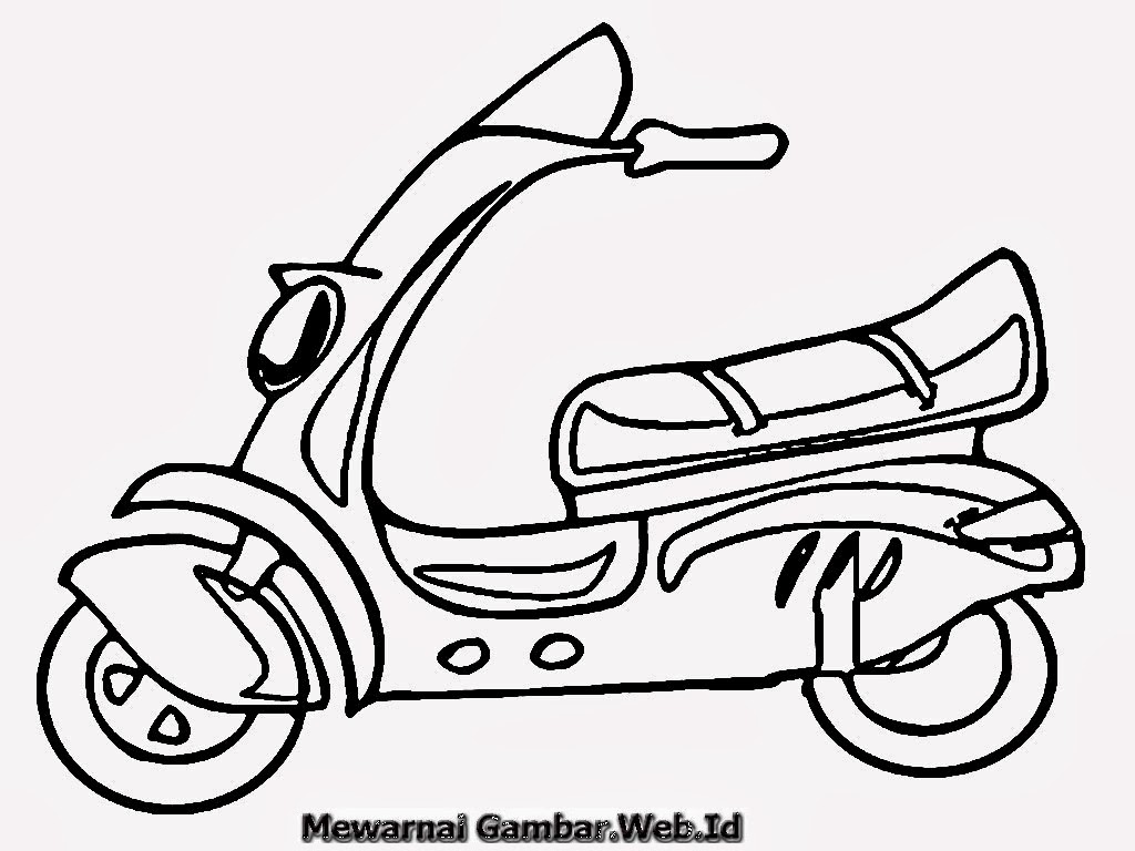  Gambar  Sepeda Motor  Untuk Mewarnai  Terunik Gentong 