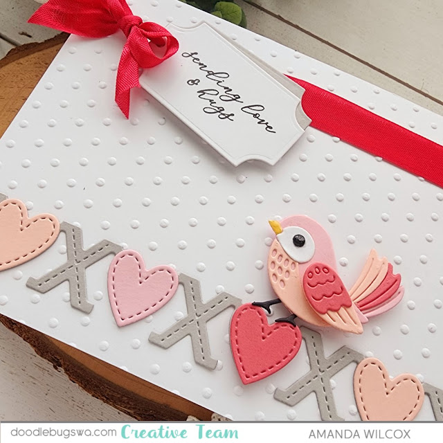 XOXO Border from Pretty Pink Posh and Sweet Birdie die from Spellbinders