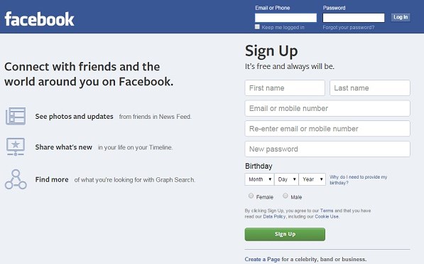 Welcome To Facebook Log In Logout