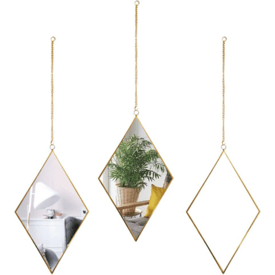 Diamond Shape Hanging Wall Mirror